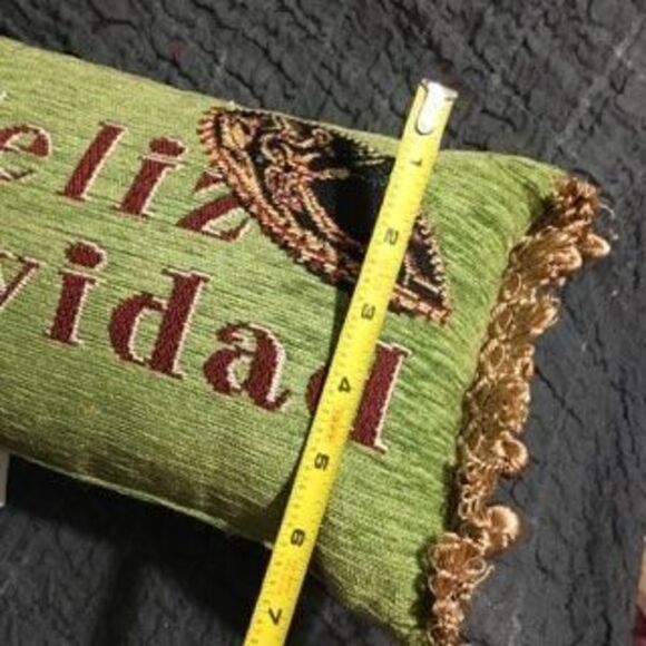 Vtg "Feliz Navidad" Christmas Throwpillow - Picture 6 of 7
